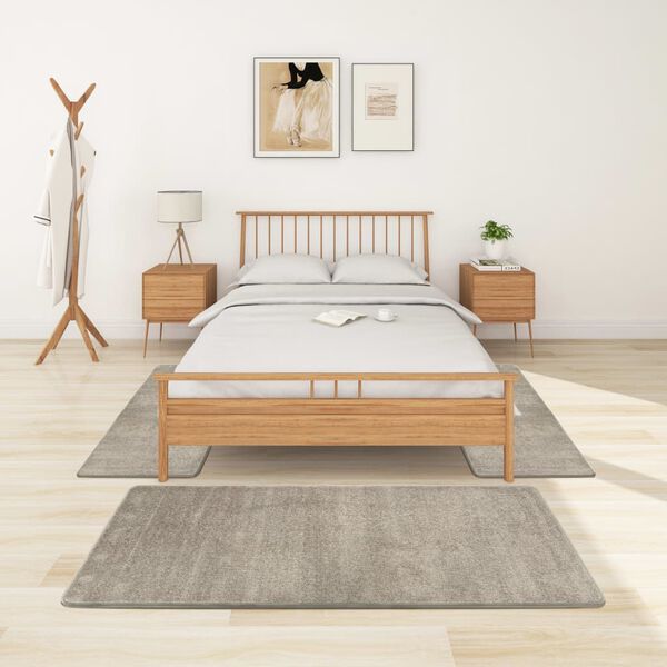 vidaXL Puszyste dywaniki do sypialni, z długim włosiem, 3 szt., szare