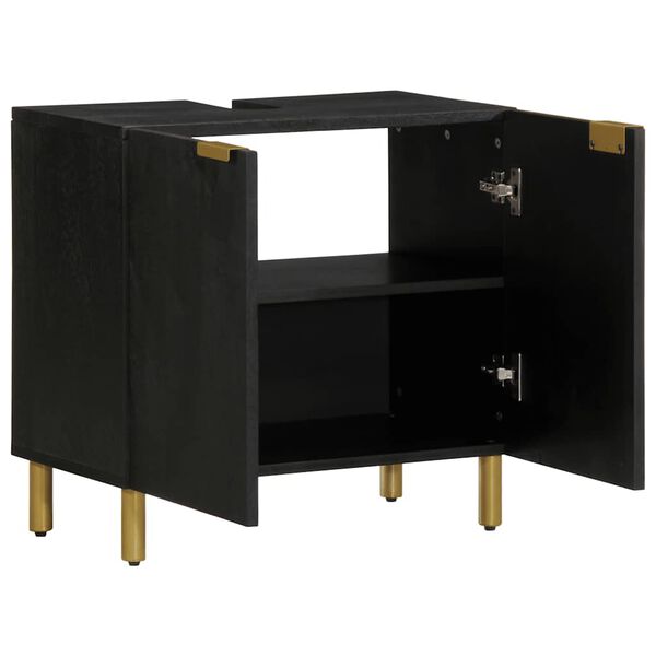 vidaXL Szafka pod umywalkę, czarna, 62x33x58 cm