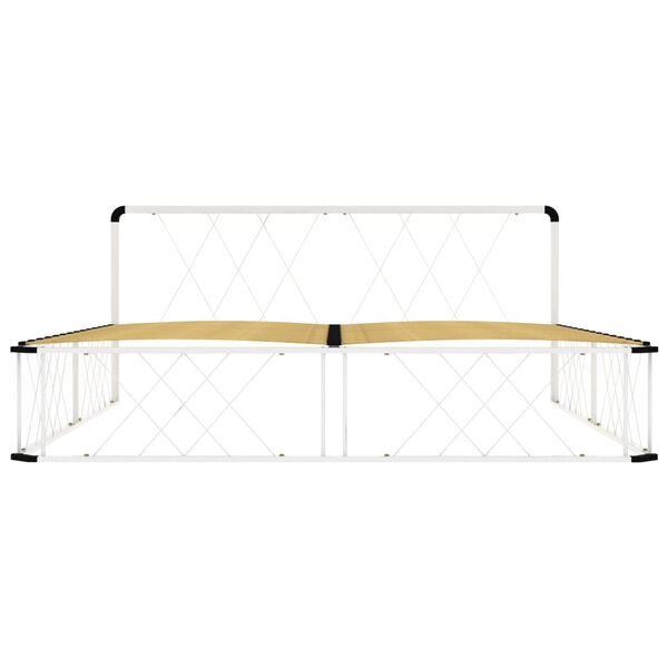 vidaXL Rama ł&oacute;żka, biała, metalowa, 200 x 200 cm