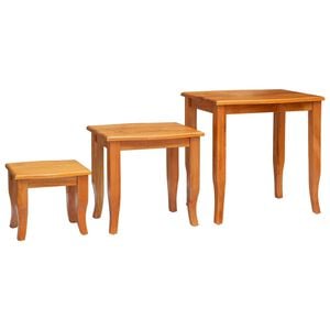 vidaXL Stoliki boczne do nestingu 3 szt. Naturalny 60 x 45 x 60,5 cm