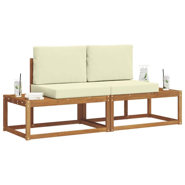 vidaXL Zestaw sof na zewnątrz z poduszką 2 pcs Naturalny