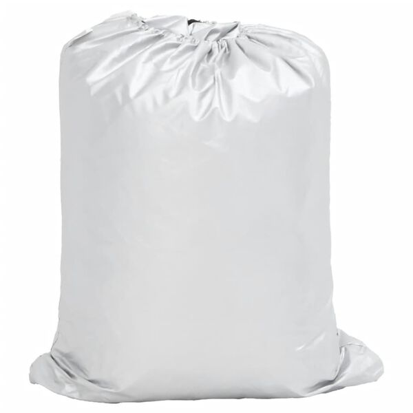 vidaXL Pokrowiec na samochód typu sedan, z paskami, pełny, srebrny XXL