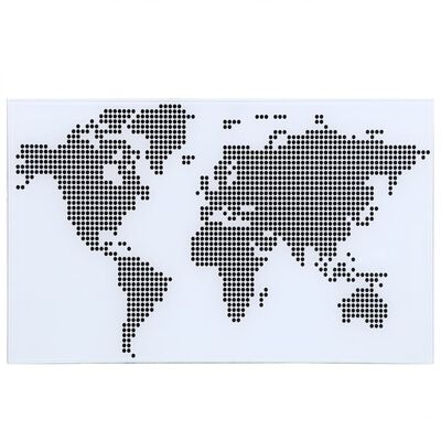vidaXL Biurko ze szklanym blatem, nadruk z mapą świata