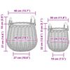 vidaXL Kosz na rośliny z przechowywaniem 2 pcs Brązowy Rattan Lacak