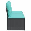 vidaXL Sofa ogrodowa z poduszkami, 4-osobowa, czarna, polirattan