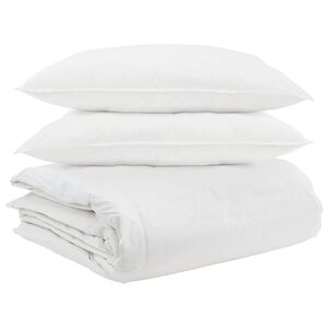 vidaXL Zestaw kołder z poduszką 3 pcs Biały Pi&oacute;ra down