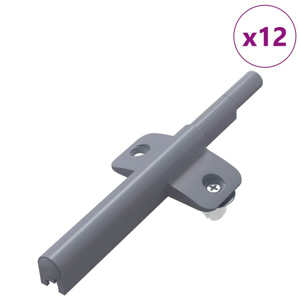 vidaXL Tłumik z miękkim zamknięciem 12 pcs Szary 125 x 47 x 15 mm PP