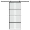 vidaXL Drzwi przesuwne z osprzętem, 90x205 cm, szkło ESG i aluminium