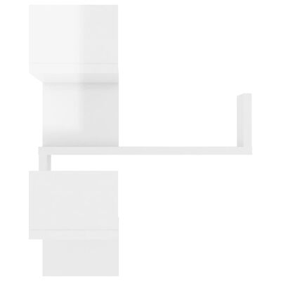 vidaXL Półki ścienne narożne, 2 szt., białe z połyskiem, 40x40x50 cm