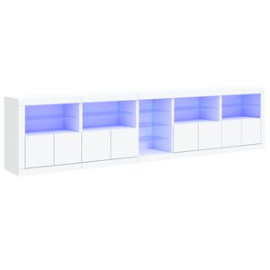 vidaXL Szafka z oświetleniem LED, biała, 283x37x67 cm