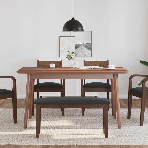 vidaXL Ławka 90 cm Brązowa lite drewno Guma