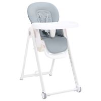 vidaXL Wysokie krzesełko dla dziecka, jasnoszare, aluminiowe