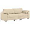 vidaXL Sofa 3 pcs Kremowy Tkanina lniana