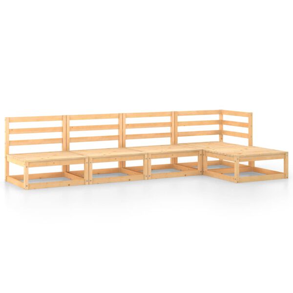 vidaXL 5-cz. zestaw mebli wypoczynkowych do ogrodu, drewno sosnowe