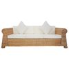 vidaXL 3-osobowa sofa z poduszkami, naturalny rattan