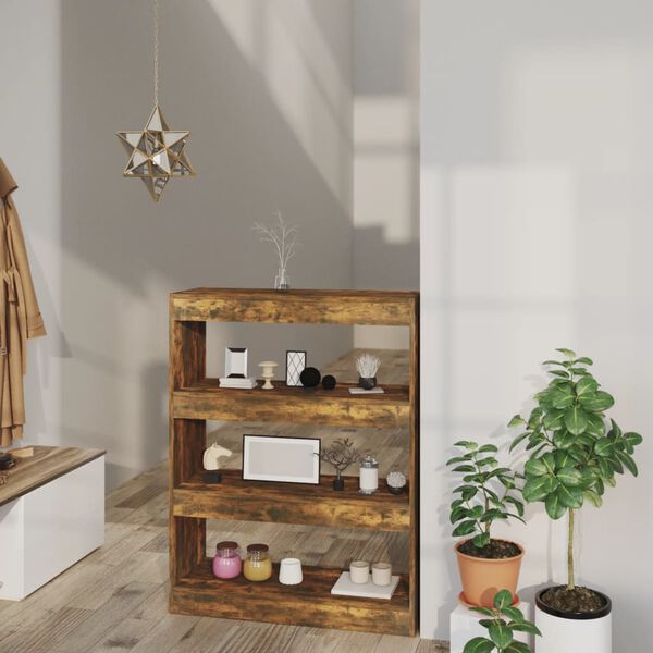 vidaXL Regał na książki/przegroda, przydymiony dąb, 80x30x103 cm