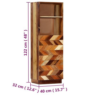 vidaXL Szafka, 40x32x122 cm, lite drewno z odzysku