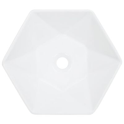 vidaXL Umywalka, 41 x 36,5 x 12 cm, ceramiczna, biała