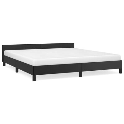 vidaXL Rama łóżka z zagłówkiem, czarna, 160x200 cm, sztuczna skóra