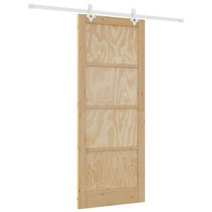 vidaXL Drzwi przesuwne Naturalne i białe 86 x 211 cm
