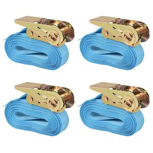 vidaXL Pasy transportowe z zapadkami, 4 szt, 0,8 T, 6mx25mm, niebieski