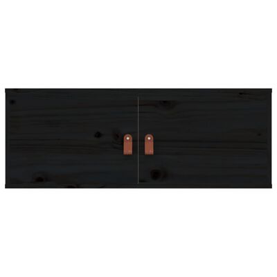 vidaXL Szafka ścienna, czarna, 80x30x30 cm, lite drewno sosnowe