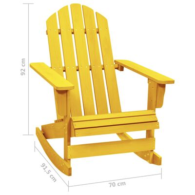 vidaXL Ogrodowy fotel bujany Adirondack, lite drewno jodłowe, żółte