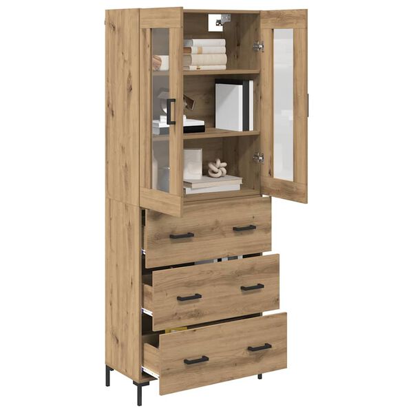 vidaXL Highboard 2 pcs Dąb rzemieślniczy Materiał drewnopochodny