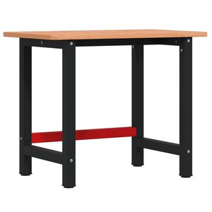 vidaXL Stolik roboczy, 100x60x81,5 cm, prostokątny, lite drewno bukowe