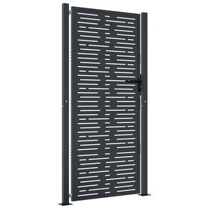 vidaXL Furtka ogrodowa, antracytowa, 100x175 cm, stal, w prostokąty