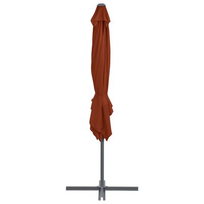vidaXL Wiszący parasol na słupku stalowym, terakotowy, 250x250 cm