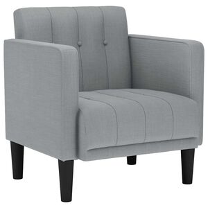 vidaXL Sofa Fotel z Podłokietnikami Jasnoszary 53 cm Tkanina