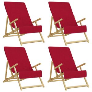 vidaXL Ręczniki plażowe, 4 szt., bordowe, 60x135 cm, tkanina, 400 g/m&sup2;