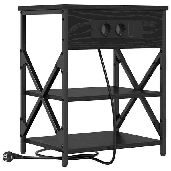 vidaXL Szafka Nocna Czarny Dąb 41 x 31 x 51 cm Materiał drewnopochodny