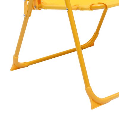 vidaXL 3-cz. dziecięcy zestaw mebli do ogrodu, z parasolem, żółty