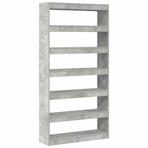 vidaXL Szafka na książki 6 poziom&oacute;w 100 x 30 x 198 cm Betonowy szary