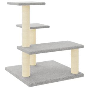 vidaXL Drapak dla kota z sizalowymi słupkami, jasnoszary, 61 cm