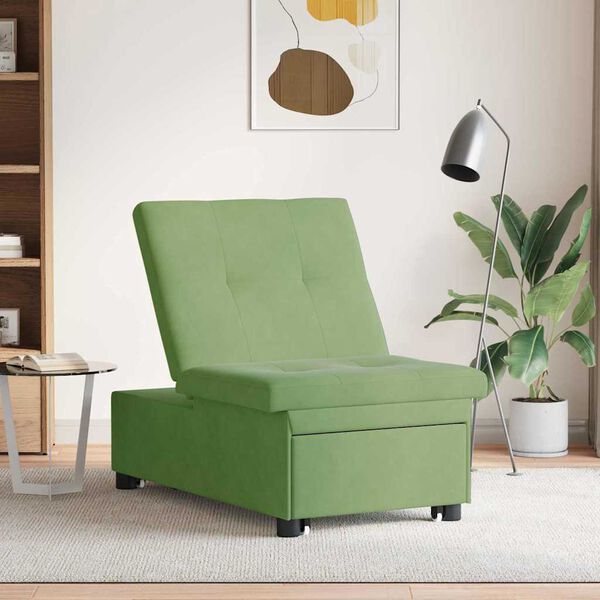 vidaXL Sofa Bed Jasnozielony 194 x 67 x 82 cm Aksamit
