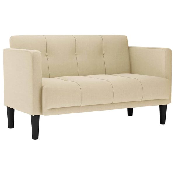 vidaXL Sofa dwuosobowa kremowa 111 cm Tkanina