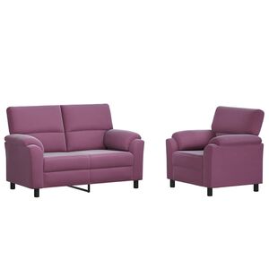 vidaXL Zestaw Sof 2 pcs Fioletowy Welur