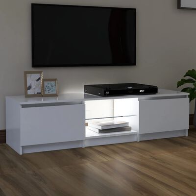 vidaXL Szafka pod TV z oświetleniem LED, biała, 140 x 40 x 35,5 cm