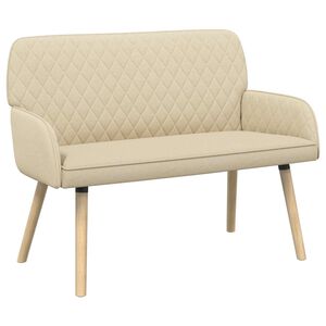 vidaXL Sofa dwuosobowa na nogach z litego drewna 2-osobowy kremowy