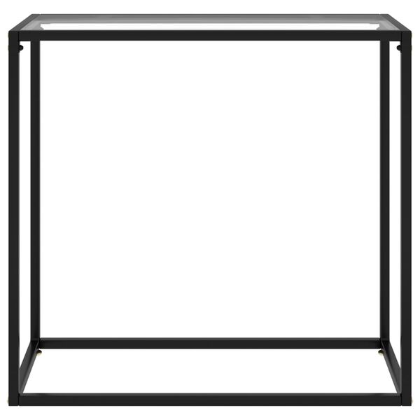 vidaXL Stolik konsolowy, przezroczysty, 80x35x75 cm, szkło hartowane