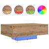 vidaXL Stolik kawowy Ze LED Lights Dąb rzemieślniczy 85 x 55 x 31 cm