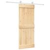 vidaXL Drzwi przesuwne 80 x 210 cm Lite Drewno Sosnowe (Nieobrobione)