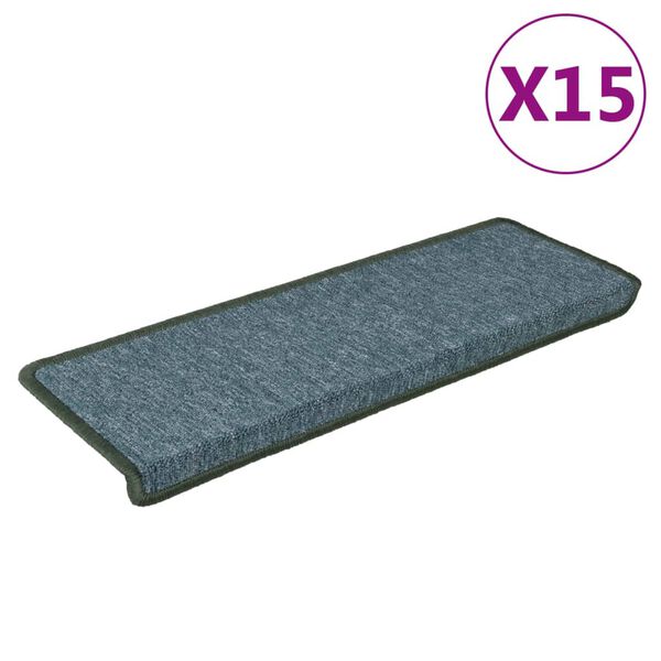vidaXL Maty na schody 15 szt. 65x21x4 cm Ciemnozielone, prostokątne krawędzie