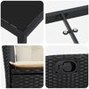 vidaXL Zestaw do jadalni w ogrodzie z poduszką 7 pcs Czarny polirattan
