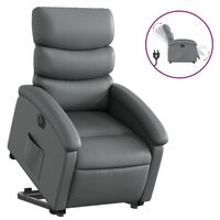 vidaXL Rozkładany fotel pionizujący, elektryczny, szary, ekoskóra