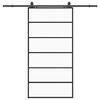 vidaXL Drzwi przesuwne z zestawem okuć czarne 102x205 cm ESG szkło