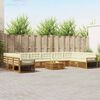 vidaXL Zestawy sof 11 pcs Naturalny i Kremowy Lite Drewno Akacji